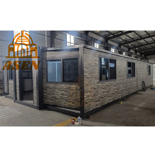 Luxury 40Ft 20Ft Prefab Villa 2-5 Bedrooms Expandable Container Home Portable Mobile Tiny House Made of Steel Good Vibrations