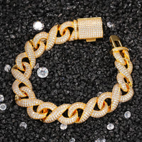 New Twist Cuban Link Chain Bracelet Full Iced Out Miami Cuban Infinity Bracelet AAA Zirconia Hip Hop Men Jewelry Good Vibrations