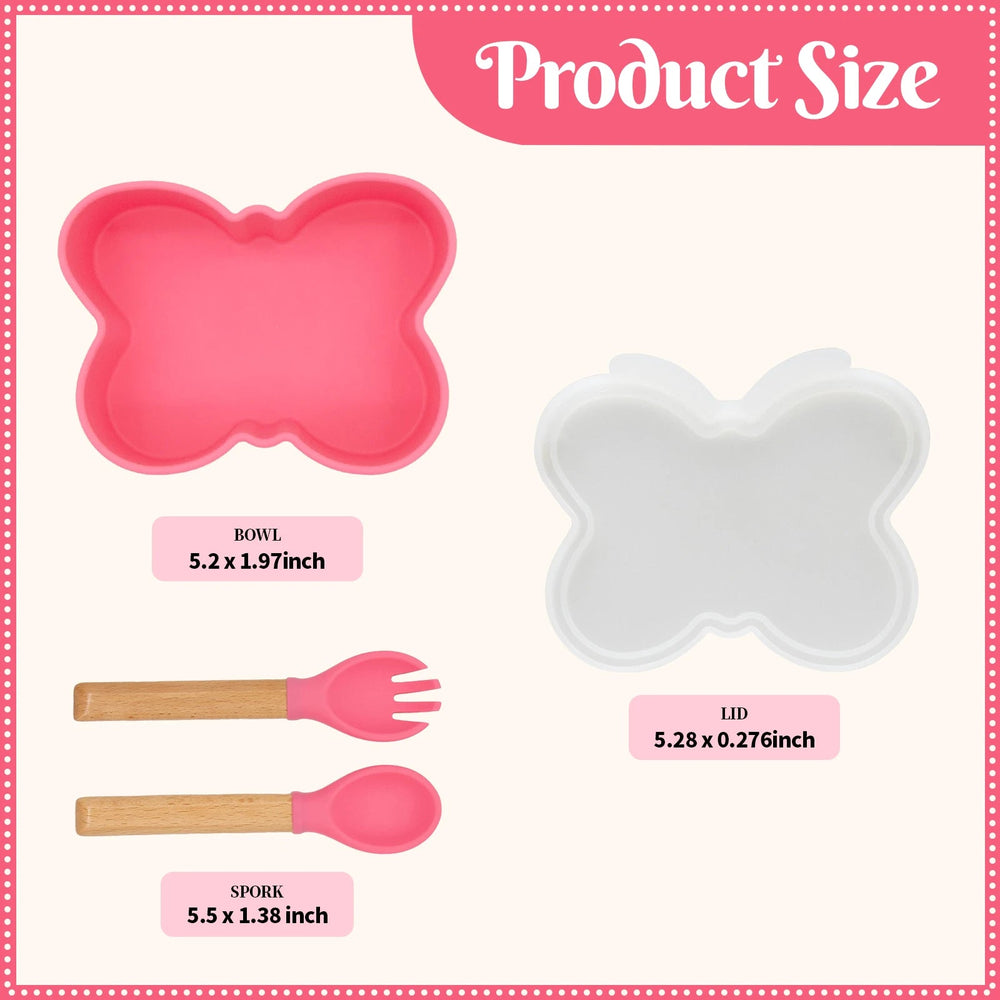 Baby Meal Plate, Baby Suction Cup Silicone Bowl, Children's Complementary Food Plate, Baby Meal Plate, Grid Plate Good Vibrations