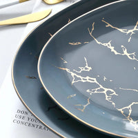 Nordic Dinner Irregular Plates Ins Gold Inlay Dinner Dish Marble Steak Plates Ceramic Dishes Tray Dinnerware Sets Drop Shipping Good Vibrations