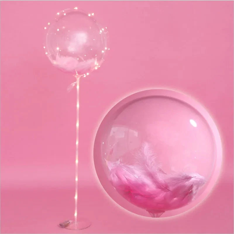 DIY Wedding Decoration Children's Birthday  Helium  Bobo Feather Transparent PVC Balloon Party Anniversary Good Vibrations