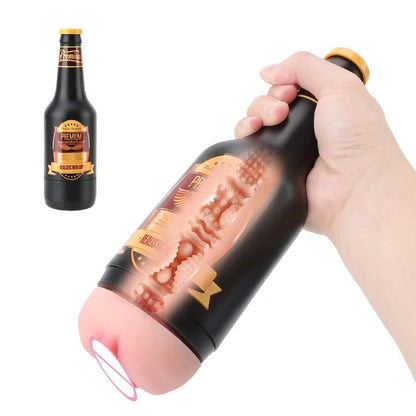 Beer Bottle Male Masturbator Vaginal Real Pussy Exerciser