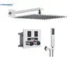 Luxury Black Brass 2 Function Button Touch Digital Shower System Bathroom Thermostatic Hot and Cold Concealed Shower Mixer Set Good Vibrations
