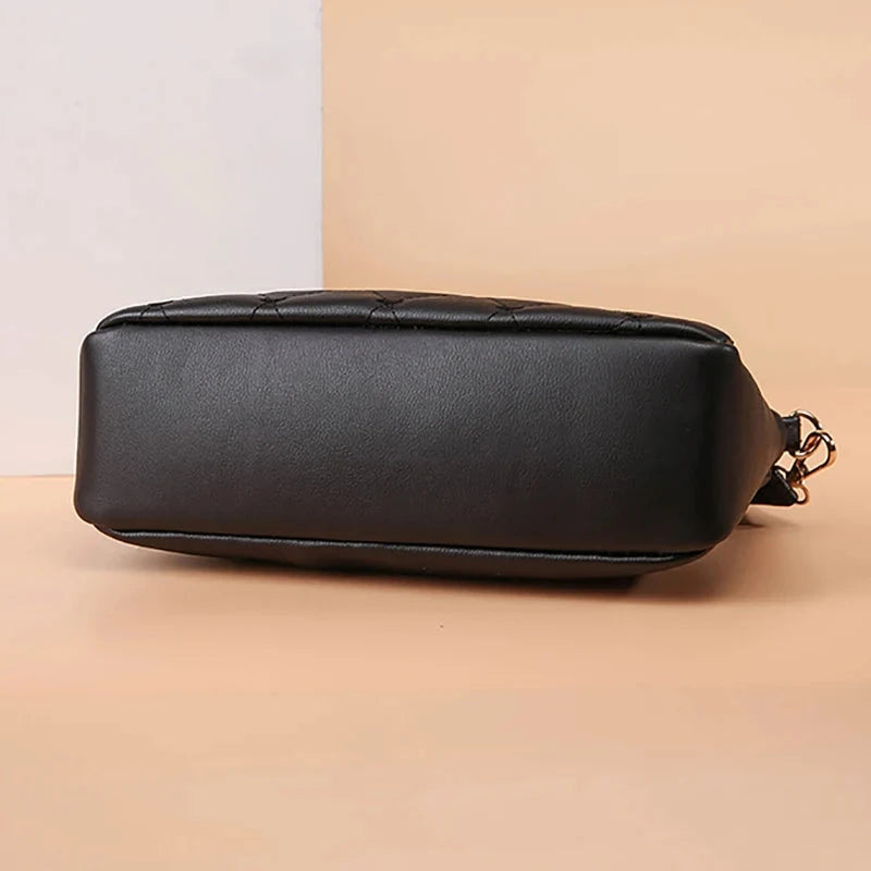 New Arrival Simple Shoulder Bags for Women Embroidery Heart Crossbody Purse Female Leather Black Handbag Small Messenger Bag Good Vibrations