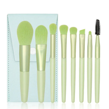 8pcs Macaron Makeup Brushes Set Eye Shadow Foundation Tool 8pcs Mini Travel Portable Cute Makeup Brush for Kids with Zipper Bag Good Vibrations