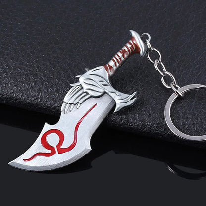 New God of War 4 Kratos Sword Keychain Pendant Keyring Jewelry Men And Women Car key chain Accessories Good Vibrations