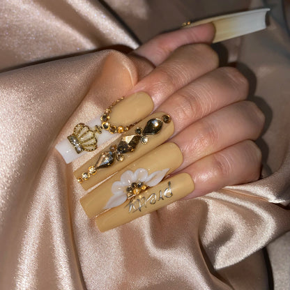 High Quality Multiply Designs 3D Handmade Customize Salon Press on Nails Acrylic Materials Set Good Vibrations