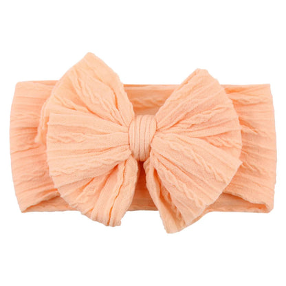 Solid Cable Bow Baby Headband for Child Nylon Layers Headwear Kids Elastic Turban Headwraps Newborn Boys Girls Hair Accessories Good Vibrations