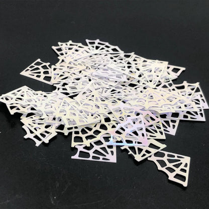 100Pcs/Lot Halloween Spider Web PVC Sequins Holiday Party Decoration Handmade DIY Sewing/Wedding/Coat Hat Accessories Good Vibrations