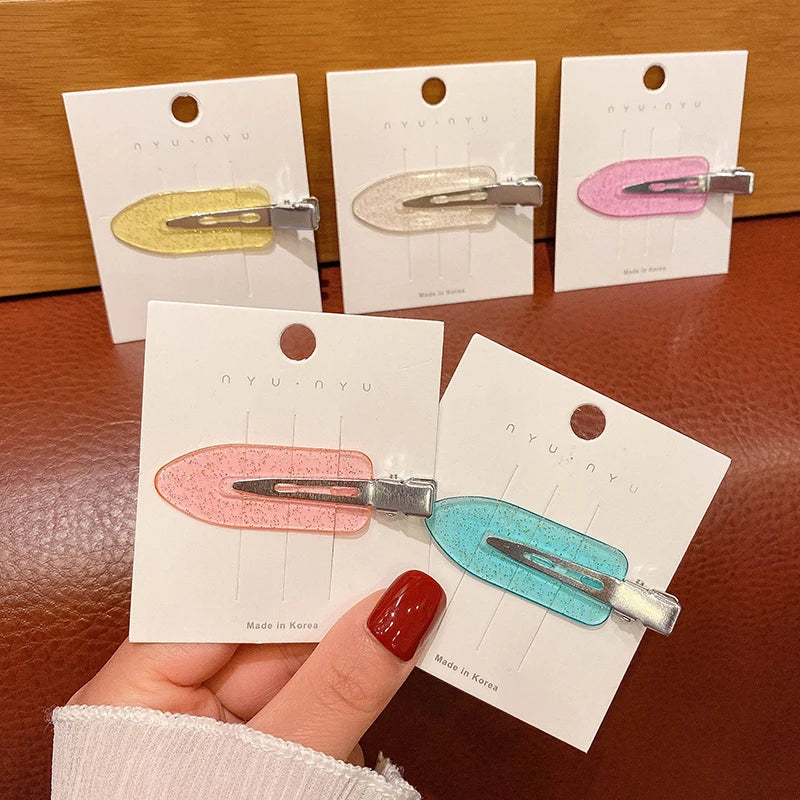 Ladies Girl Salon Make up Bling Glitter Child Sweet Colorful Edge Section Pins Curly Hairpins logo Bend Free No Crease Hair Clip Good Vibrations