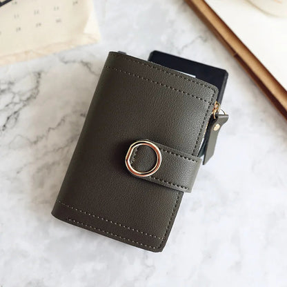 New Fashion Short Women's Wallet Zipper Card Holder Cute Female Coin Purse High Quality PU Wallets For Girls Good Vibrations