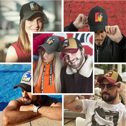 Hot Sale Unisex Anime Cartoon Cap High Quality Patch Draw Baseball Cap Men Trucker Hat Good Vibrations