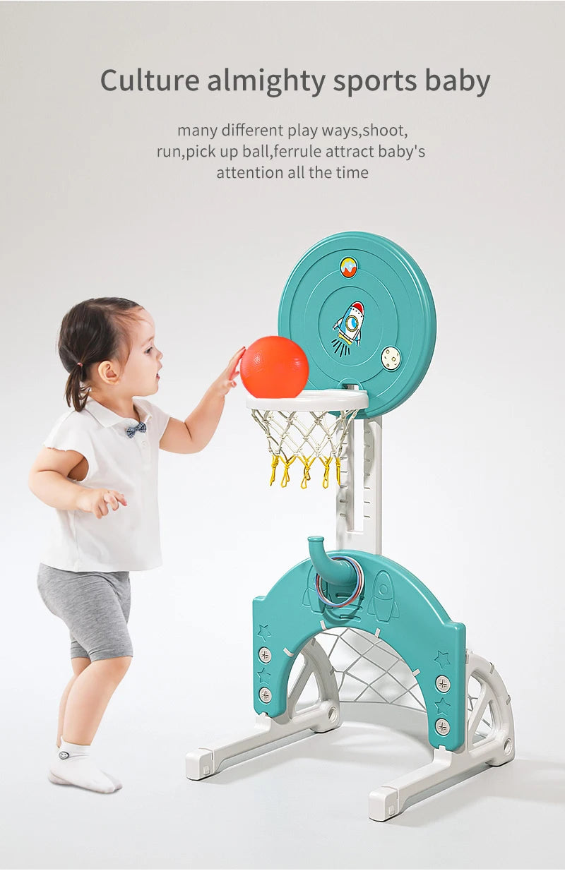 6 in 1 Indoor Playground Set for Children HDPE/PE Swing and Slide Toys Baby Playhouse with Indoor Slide and Swing Features Good Vibrations