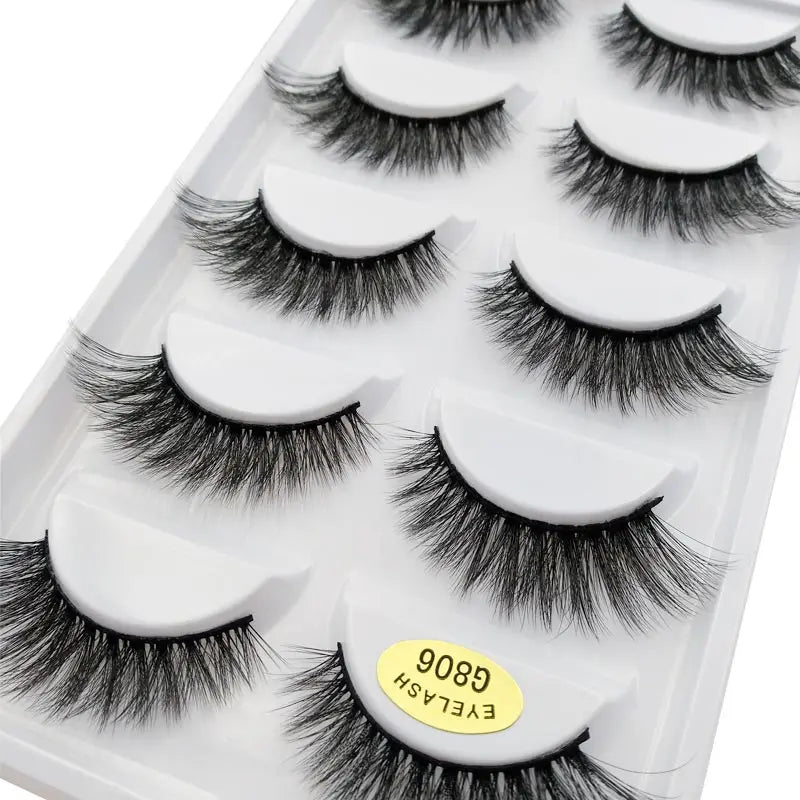 5 Pairs Multipack 3D Soft Mink Hair False Eyelashes Handmade Wispy Fluffy Long Lashes Natural Eye Makeup Tools Faux H13 E08 E01 Good Vibrations