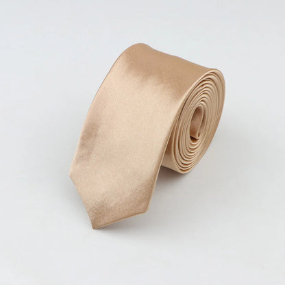 Tie for Men Solid Color Slim Necktie Polyester Narrow Cravat Blue Purple Gold Pink Formal Ties Fashion Daily Shirt Accessory Good Vibrations