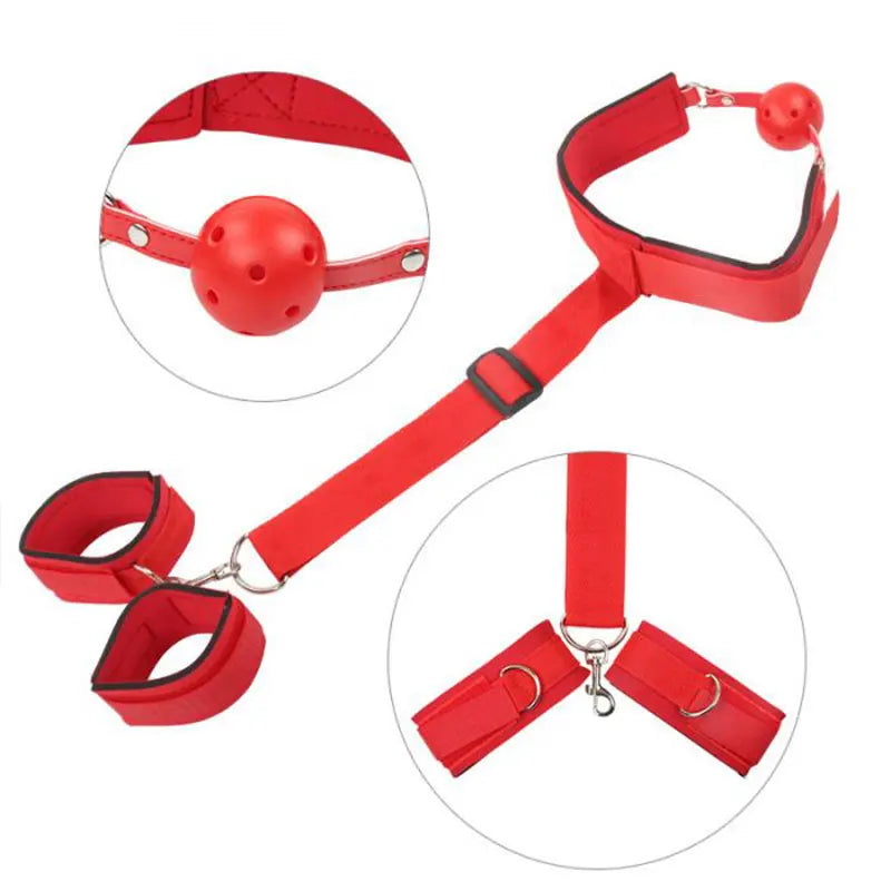 BDSM 4pcs Adult Sex Toys Games Handcuffs Bondage Gear Sex Toys For Women Couples Gags Blindfold Sexy Shop Exotic Accessories GOOD Vibrations