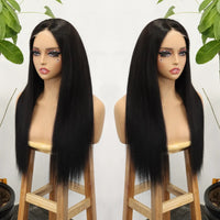 Raw Vietnamese Straight Human Hair Wigs 100% Virgin Hair Bleached Knots 4x4 Lace Closure Wigs for Women 250% Density Melt Skin Good Vibrations