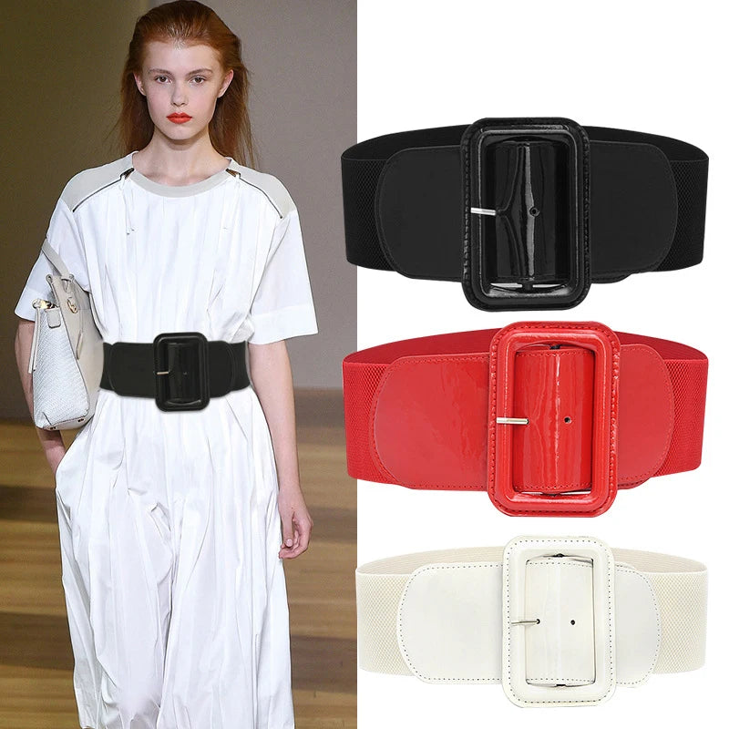 Plus Size Black Stretch Cummerbunds Female Wide Black Corset Belt Big Dress Red Waistband Designer Belts For Women White Good Vibrations