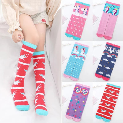 toddler child high knee Socks Three-dimensional cute Cartoon fox cat unicorn Cotton Over knee kids baby girls Sock Spring Autumn Good Vibrations