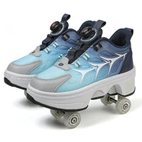 Factory New Kick Roller Shoes Cool Style Skate Shoe Kick Out with 4wheels Children Sliding Young Adjustable Roller shoes Sneakers Good Vibrations