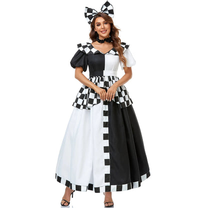 M-XL  COSPLAY Black and White Checked Mickey Halloween Costume Good Vibrations