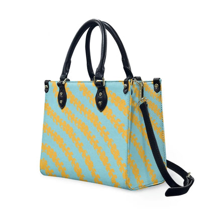 Customized Luxury Leather Women Handbag Hawaii Tribal Polynesian Tattoo Print Pu Leather Purse Shoulder Bag Lightweight Tote Bag Good Vibrations