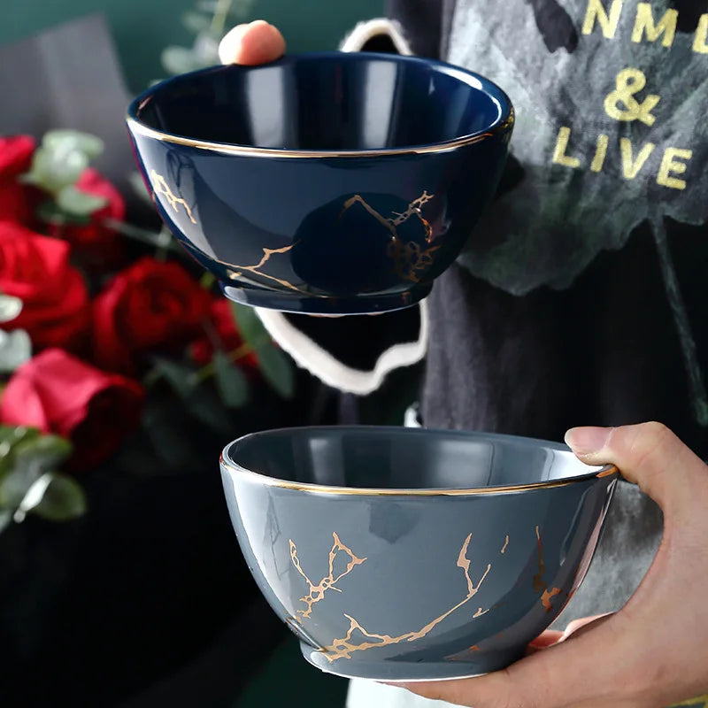 Nordic Dinner Irregular Plates Ins Gold Inlay Dinner Dish Marble Steak Plates Ceramic Dishes Tray Dinnerware Sets Drop Shipping Good Vibrations