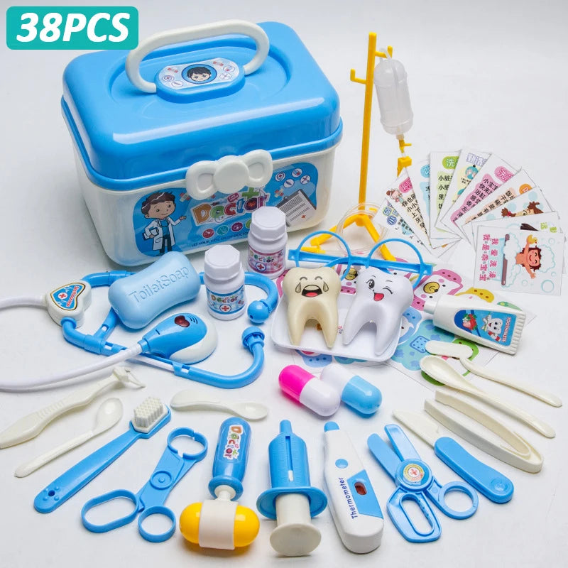 Doctor Set For Kids Pretend Play Girls Role-playing Games Hospital Accessorie Medical Kit Nurse Tools Bag Toys For Children Gift Good Vibrations