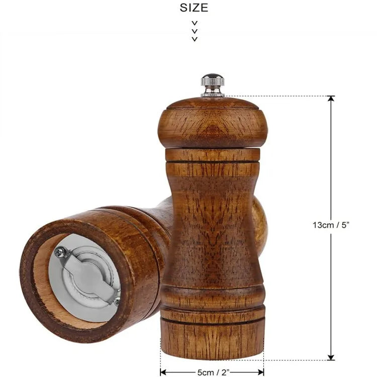 Adjustable 5inch 8inch Ceramic Rotor Solid Wood Kitchen Gadgets Pepper Grinders and Mill Good Vibrations