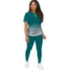 Two Piece Sets Women Outfits Summer Fashion Printed Round Neck Short Sleeved Top & Casual Skinny Shorts Set Streetwear Good Vibrations
