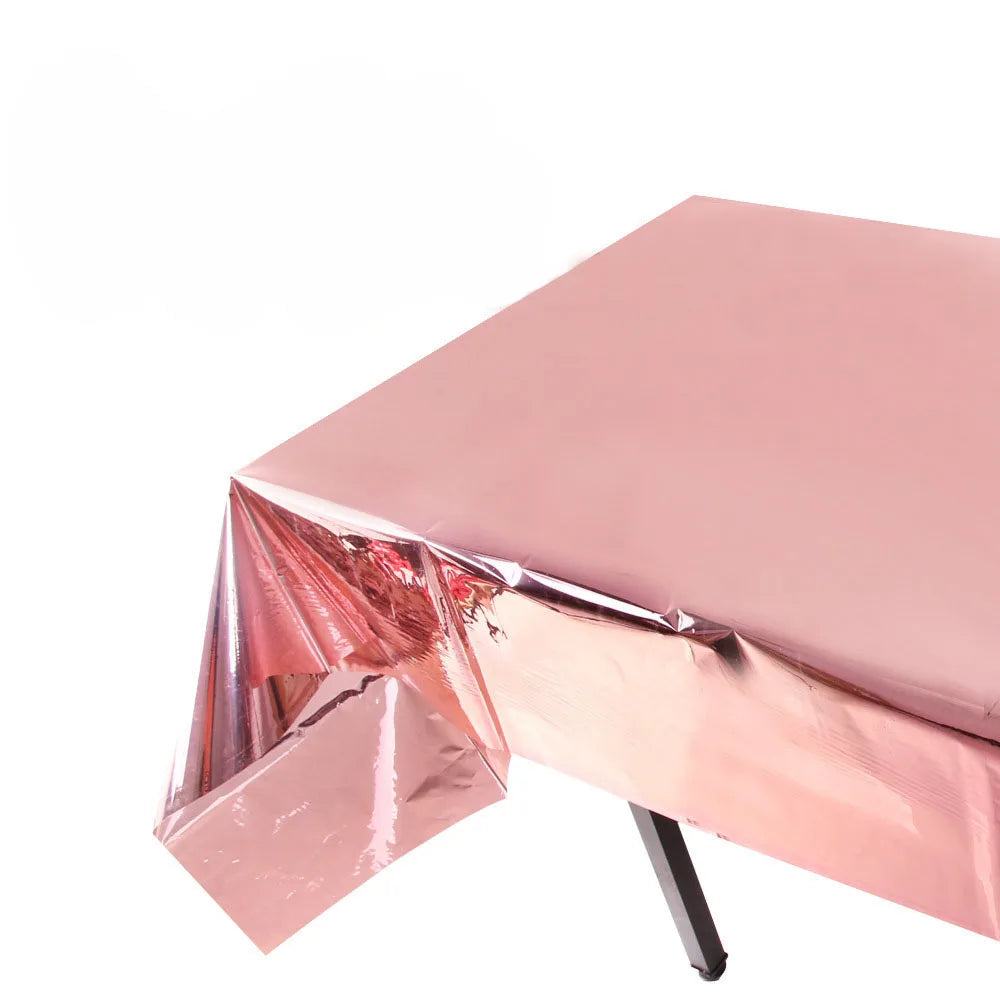 Disposable Party Glitter Table Cloth Birthday Rectangular Tablecloth Wedding Birthday Table Cloth Rectangular PVC Waterproof Good Vibrations