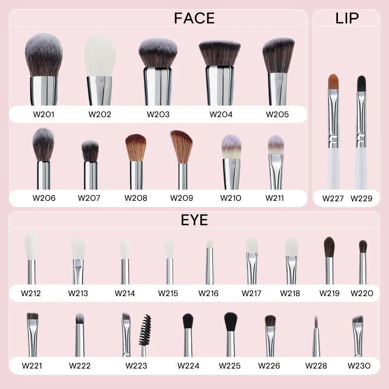 HMU White Woold Handle High Quality Professional 12pcs/20pcs Makeup Blending Eye Shadow Makeup Brush Set Good Vibrations