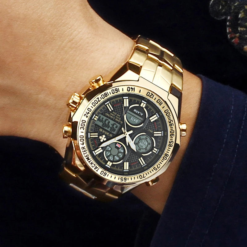 High Quality Digital Quartz Men's Wrist Watches Fashion Electronic Luminous Stainless Steel Waterproof Business Watches for Men Good Vibrations