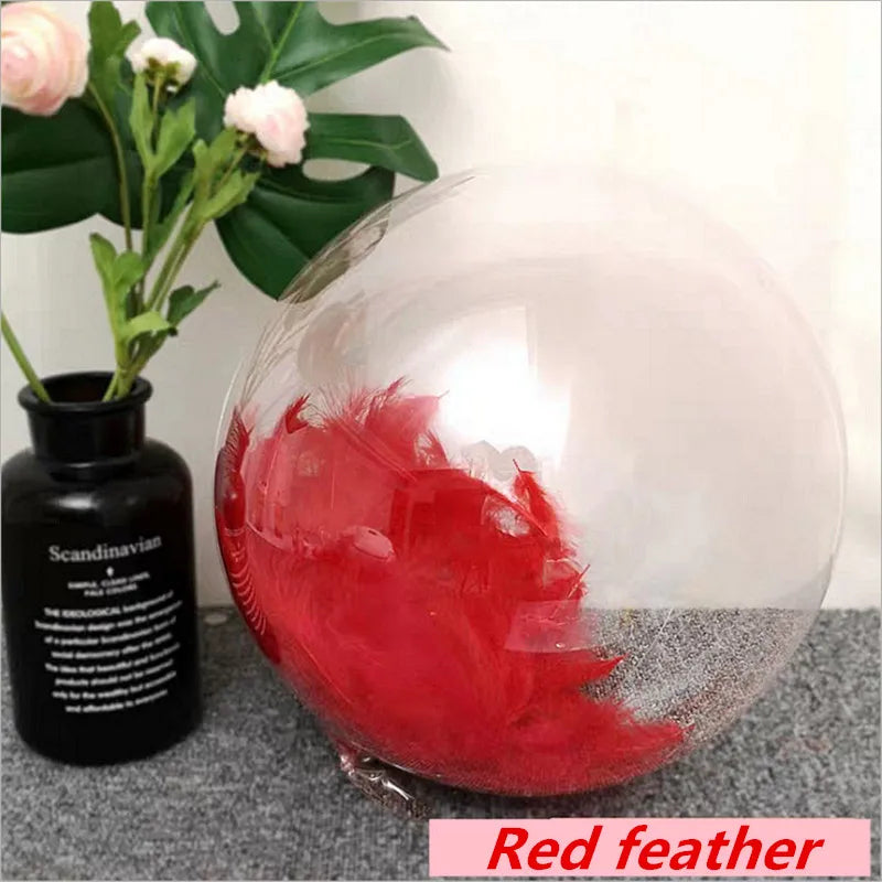 DIY Wedding Decoration Children's Birthday  Helium  Bobo Feather Transparent PVC Balloon Party Anniversary Good Vibrations