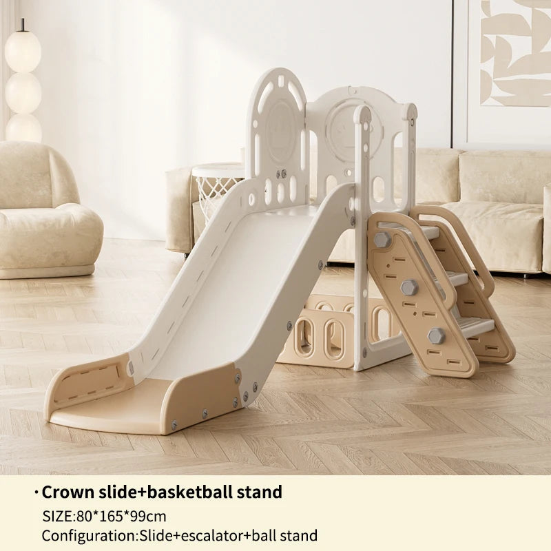 Feelbaby White Plastic Indoor Playground Set Swings Slide for Kids Home Garden Use-PE Material for Educational Shopping Mall Use Good Vibrations