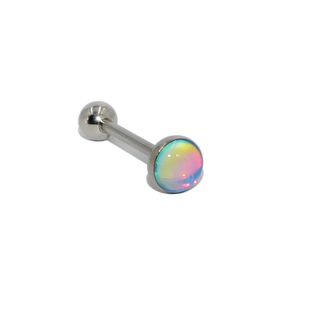 1PC Surgical Steel Tongue Barbell Ring Tongue Piercing Tongue Rings Flash Film Bling Bling Helix Stud New Body Piercing Jewelry Good Vibrations
