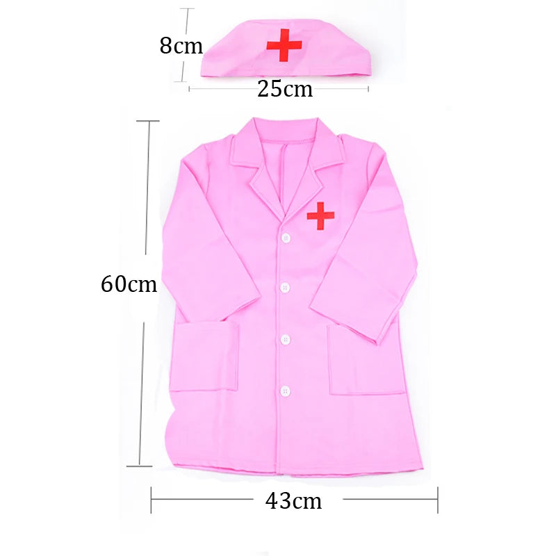 Simulation doctor nurse work Children Uniform Cross Coat Halloween Costume Kids Cosplay Baby Toys Set Fancy Party birthday Good Vibrations