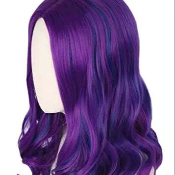 Anxin Child Girl Wig Purple Natural Long Roll for Halloween Costume Cosplay-Mengtong Good Vibrations