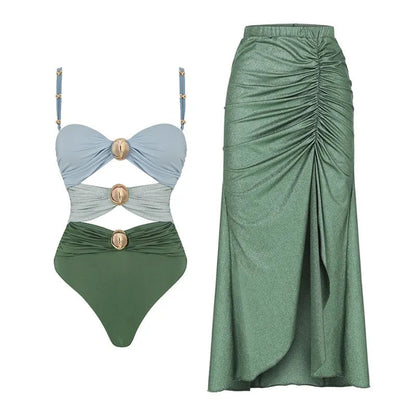 SM2114 Kimshein Fashion High Quality New Women Outfits Cover Swimwear Women Casual Bodysuit Swimsuit Good Vibrations