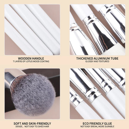 HMU White Woold Handle High Quality Professional 12pcs/20pcs Makeup Blending Eye Shadow Makeup Brush Set Good Vibrations