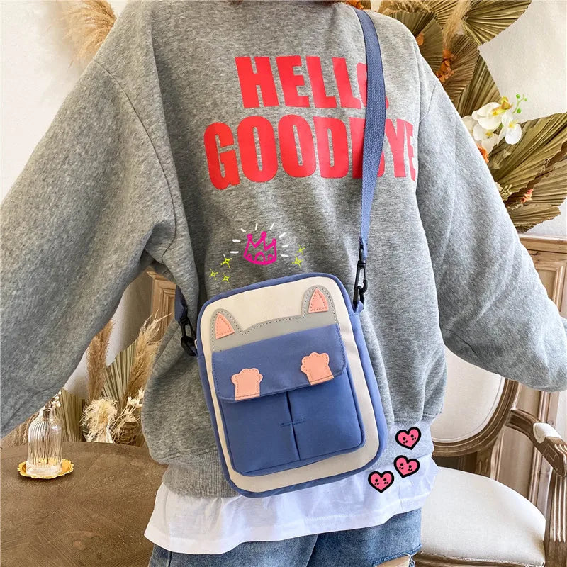 2022 Hot Sale Fashionable Cute Canvas Cross Body Shoulder Bag for Teenagers Ladies and Kids for Daily Outdoor Shopping Good Vibrations
