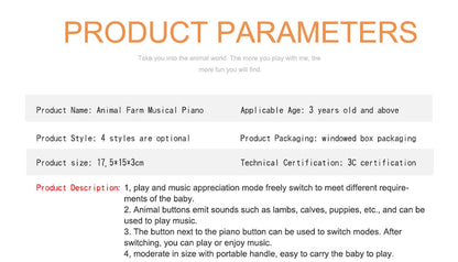 Baby Musical Toy with Animal Sound Kids Piano Keyboard Electric Flashing Music Instrument Early Educational Toys for Children Good Vibrations