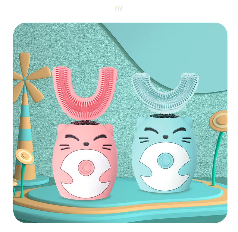 Sonic Electric Toothbrush Kids U-shaped Smart 360 Degrees Ultrasonic Tooth Brush Teeth Whitening For Children IPX7 Waterproof Good Vibrations