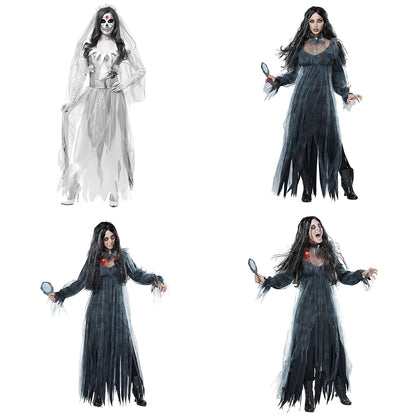 Women's Horror Ghost Dead Corpse Zombie Bride Dress Cosplay Halloween Costume for TV & Movie Fans Good Vibrations