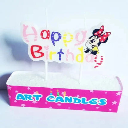 Birthday Candle Mouse Party Decorations Number Candle Cake Toppers Decorations for Home Kids's Gift Candle DIY Cake Flags Good Vibrations
