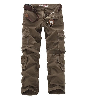 2023 New Men Cargo Pants Mens Loose Army Tactical Pants Multi-pocket Trousers Pantalon Homme Big Size 46 Male Military Overalls Good Vibrations