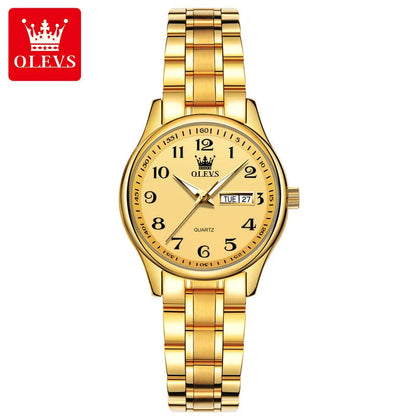 New Olevs 5567 Luxury Men's and Women Set Watches Fashionable and Simple Couple Watches Montre Relojes Women's Quartz Watch Good Vibrations