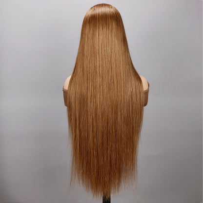 Wholesale Sale 30 Inches Brown Hair Wigs 13*6 Lace Frontal Straight Hair Wig 180% Density Human Hair Pre Plucked with Baby Hair Good Vibrations