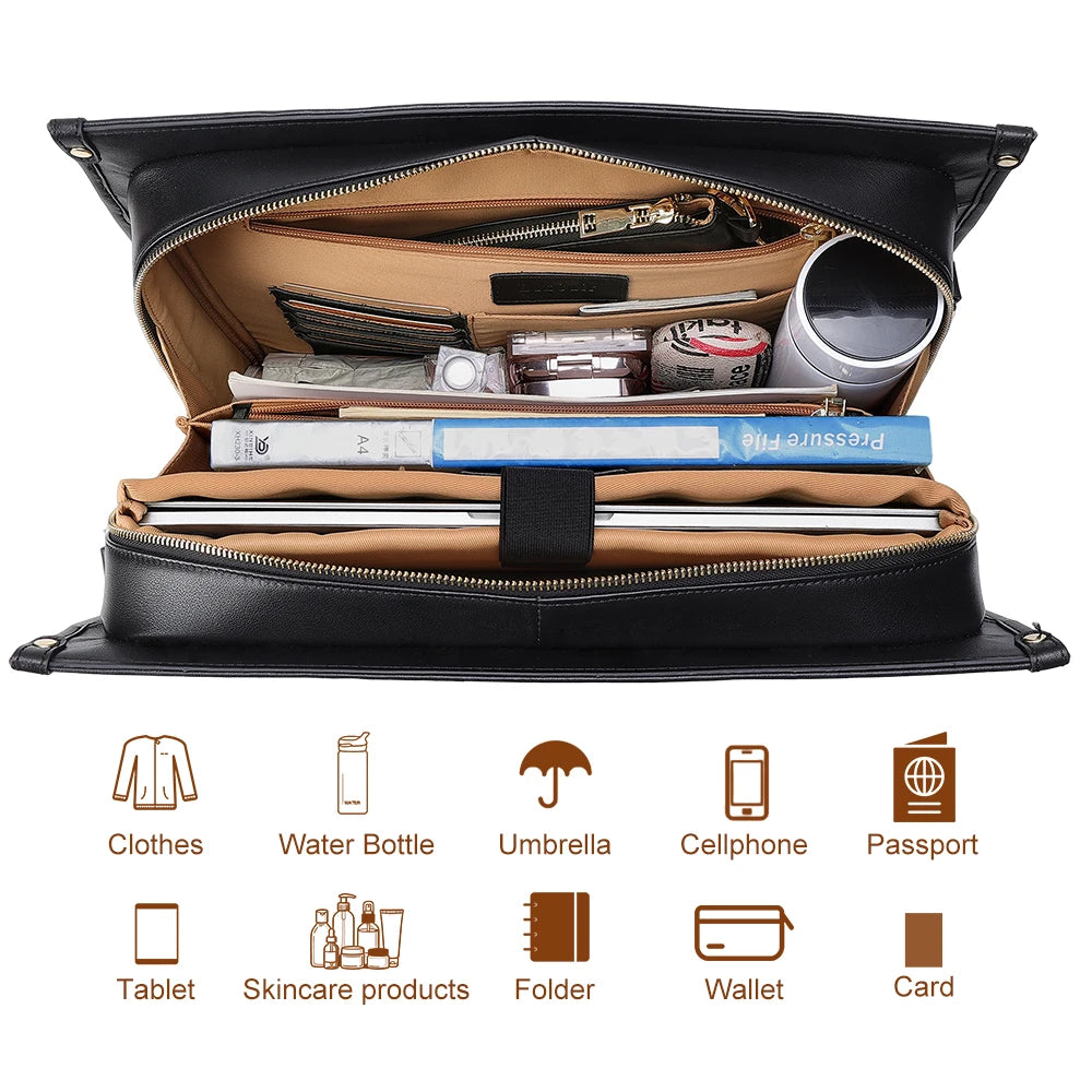 New Arrival Women's Real  Genuine Leather Open Top Tote Shoulder Bag-All Seasons Fashion Lady Handbag ToTe Bag for Famale Good Vibrations