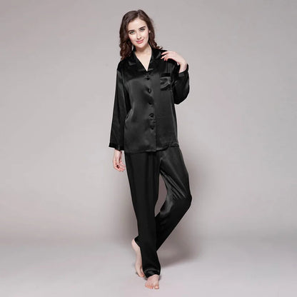 Wholesale 22 Momme Women's Long Sleeve 2 Piece Sets Silk Pajamas Mulberry Silk Pajamas for Women Set Good Vibrations